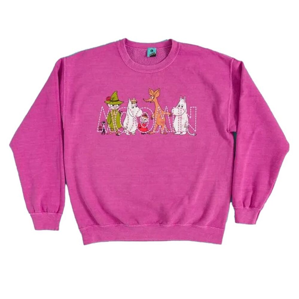 Moomin Unisex Adult Vintage Washed 80th Sweatshirt / Red